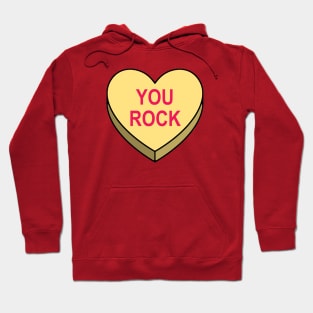 Valentines Candy Heart Yellow You Rock Hoodie